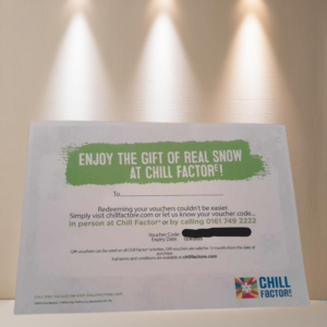 LOT 108 - £25 Chill Factore Voucher