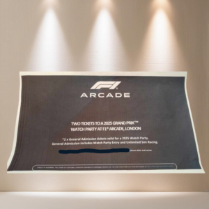 LOT 149 - F1 Arcade Tickets for 2 People