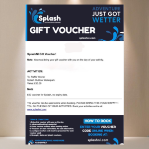 LOT 208 - £50 Splash NI Voucher