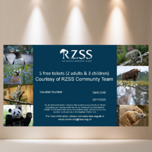 LOT 258 - 5 Tickets (2 Adults & 3 Children) for Edinburgh Zoo