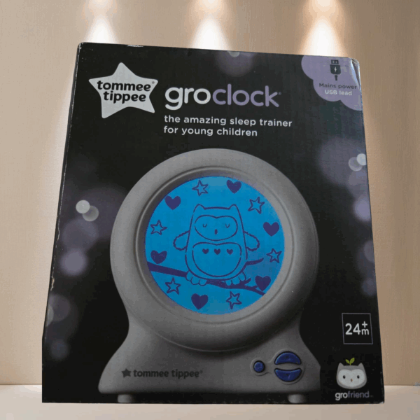 LOT 304 - TOMMEE TIPPEE Groclock Baby Sleep Trainer Alarm Clock & Nightlight - White