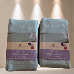 LOT 305 - Lily & Dan 2x2 Pk Cot Fitted Sheets