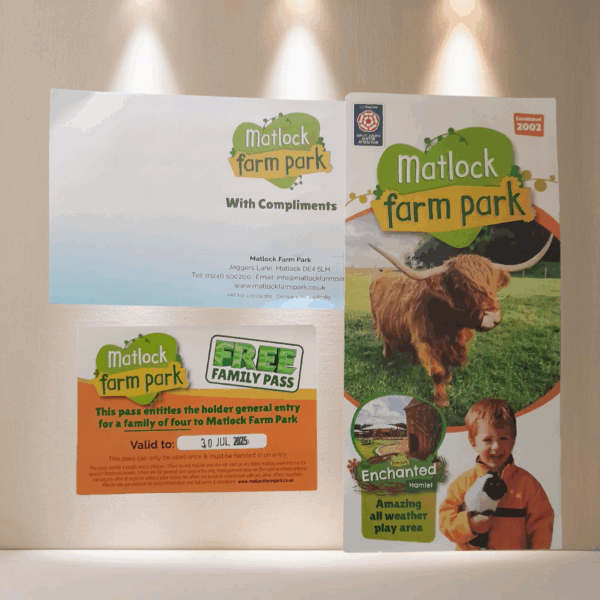 LOT 353 - Family Pass (4 People) to Matlock Farm Park