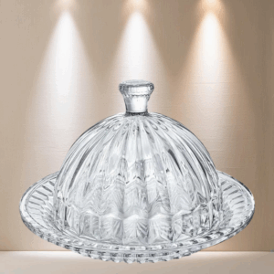 LOT 367 -  Hyaline & Dora Glass Cake Plate with Dome
