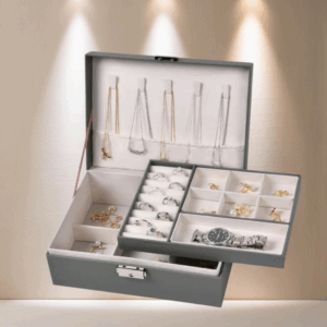 LOT 369 - Jewellery Box Organiser, 2-Layer Large Jewellery Box for Women (Jewellery not included sorry!)